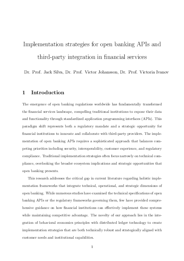 (PDF) Implementation strategies for open banking APIs and third-party ...