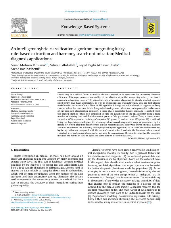 (PDF) An Intelligent Hybrid Classification Algorithm Integrating Fuzzy ...