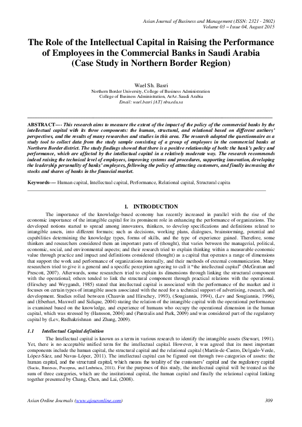 (PDF) The Role of the Intellectual Capital in Raising the Performance ...