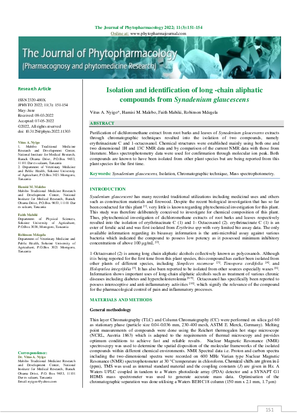 (PDF) Isolation and identification of long -chain aliphatic compounds ...