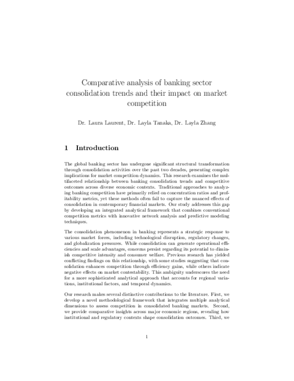 (PDF) Comparative analysis of banking sector consolidation trends and ...