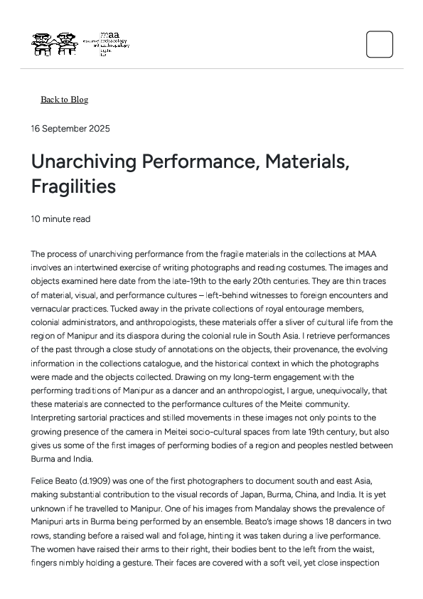 (PDF) Unarchiving Performance, Materials, Fragilities