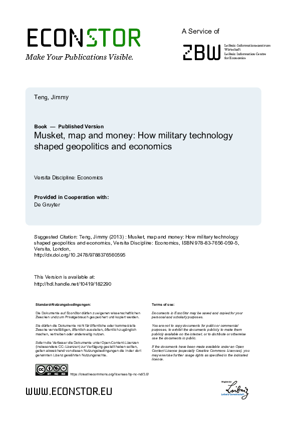 (PDF) Musket, Map and Money: How Military Technology Shaped Geopolitics ...