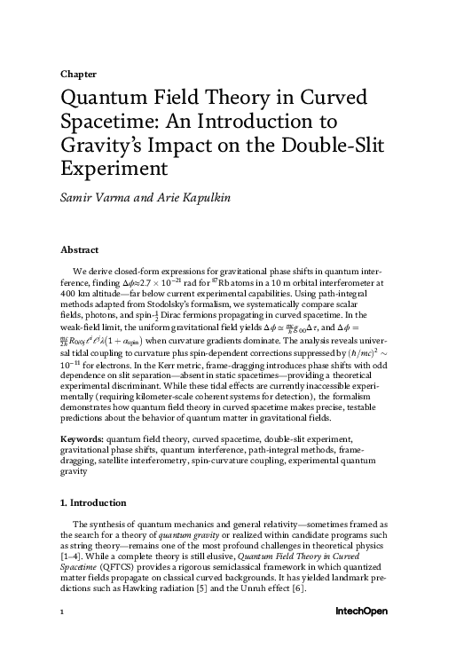 (PDF) Quantum Field Theory in Curved Spacetime: An Introduction to ...