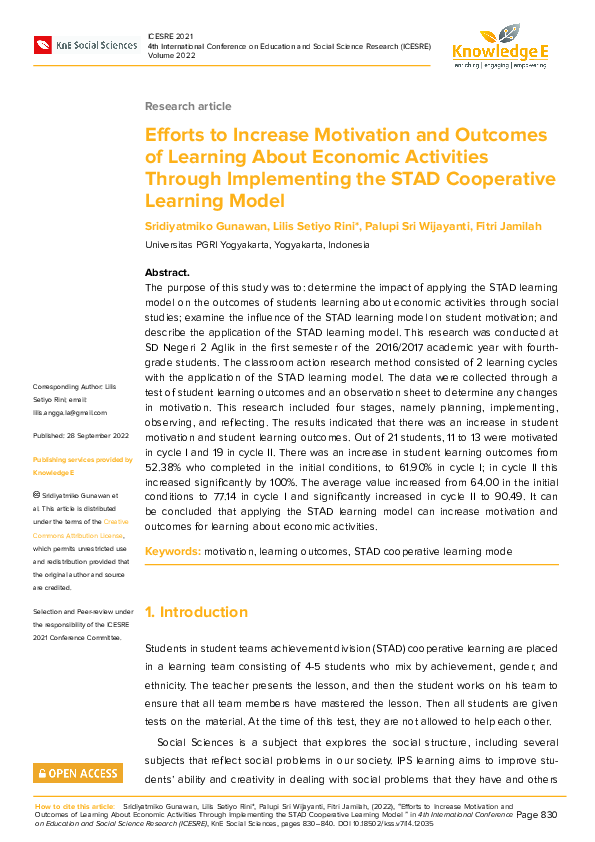 (PDF) Efforts to Increase Motivation and Outcomes of Learning About ...