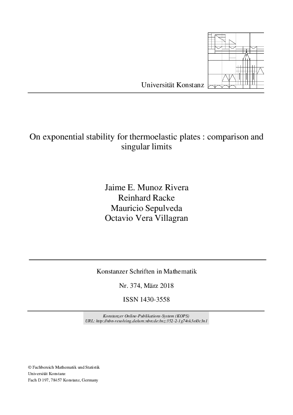 (PDF) On Exponential Stability for Thermoelastic Plates: Comparison and ...
