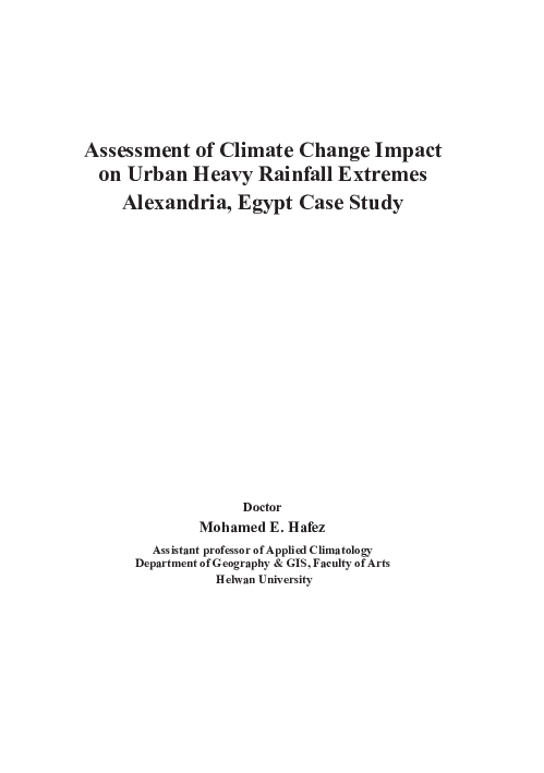 (PDF) Assessment of Climate Change Impact on Urban Heavy Rainfall ...
