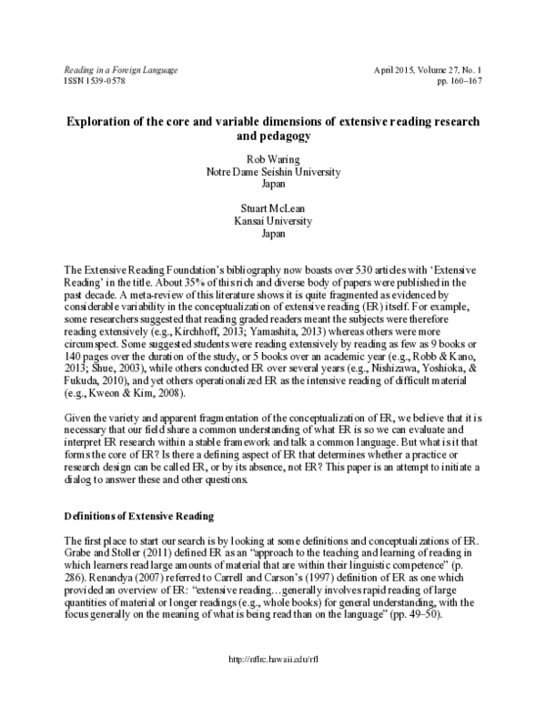 (PDF) Exploration of the Core and Variable Dimensions of Extensive ...