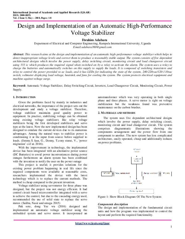 (PDF) Design and Implementation of an Automatic High-Performance ...