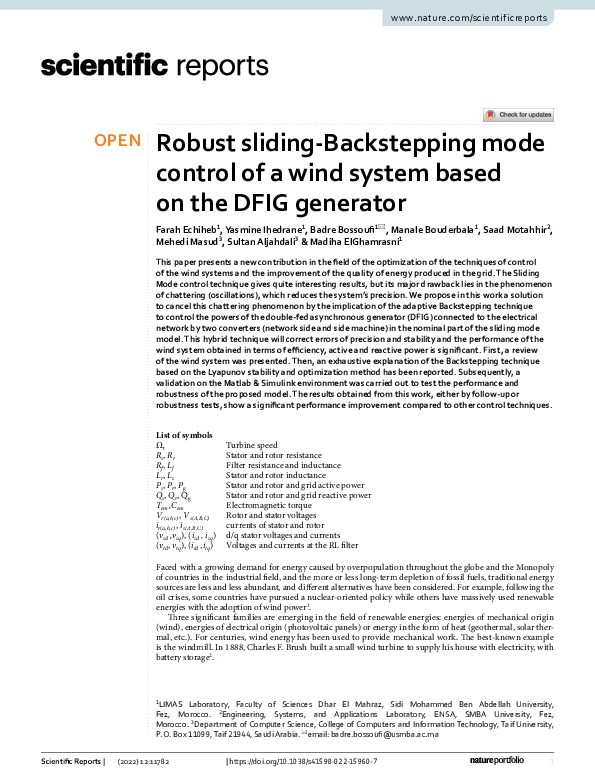 (PDF) Robust Sliding-Backstepping Mode Control of a wind system based ...