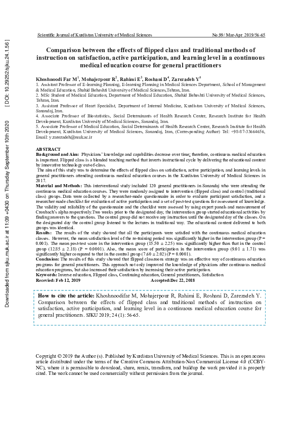 (PDF) Comparison between the effects of flipped class and traditional ...