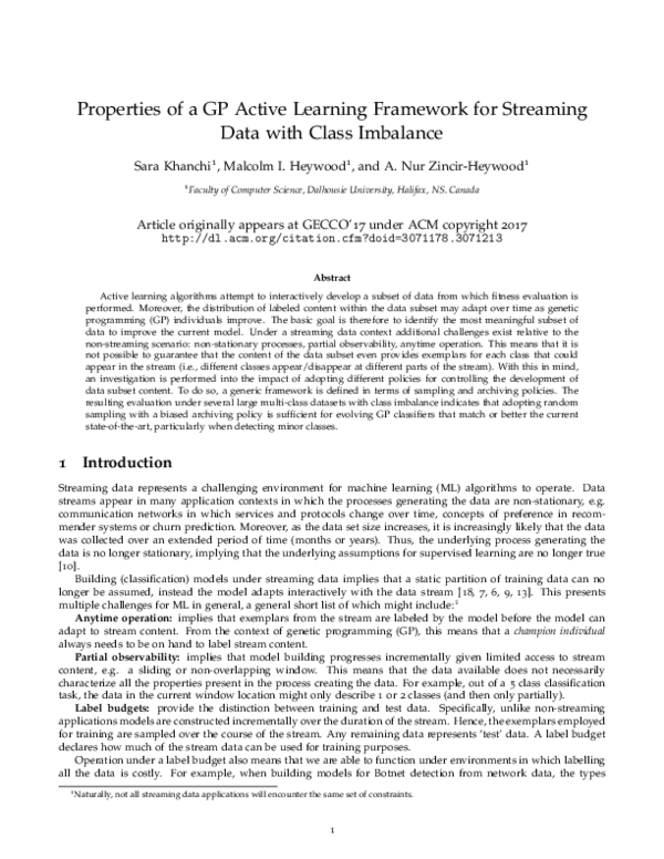 (PDF) Properties of a GP active learning framework for streaming data ...
