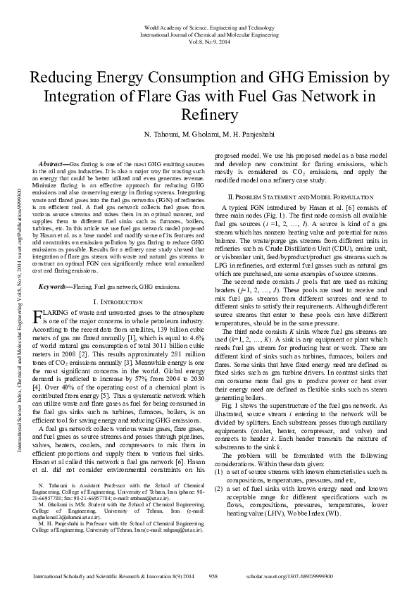 (PDF) Reducing Energy Consumption And Ghg Emission By Integration Of ...