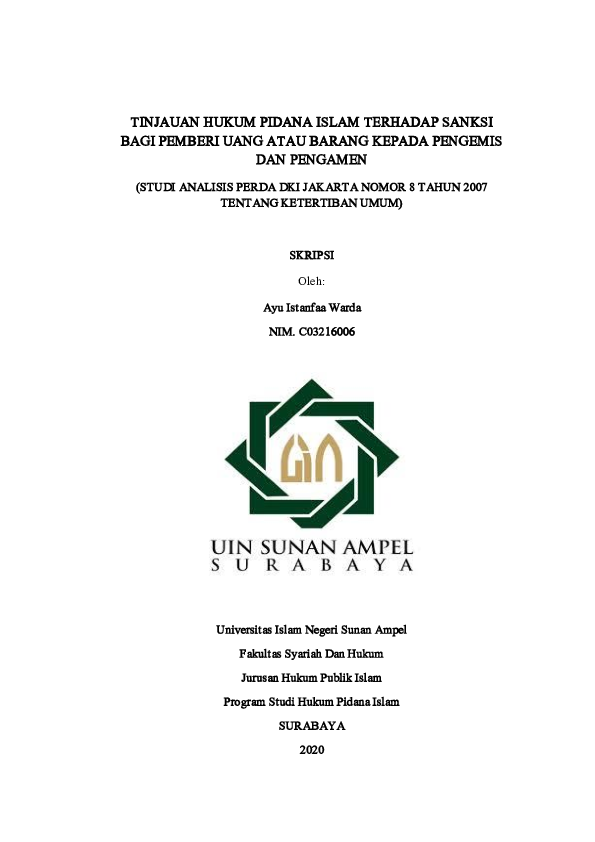 (PDF) Tinjauan hukum pidana islam terhadap sanksi bagi pemberi uang ...