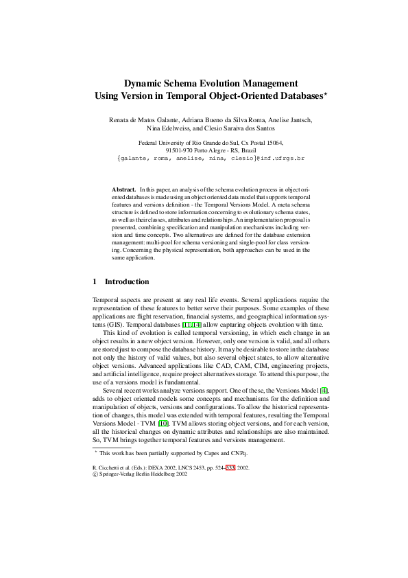 (PDF) Dynamic Schema Evolution Management Using Version in Temporal ...