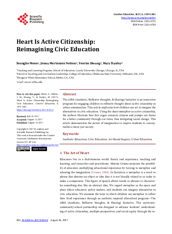 (PDF) Heart Is Active Citizenship: Reimagining Civic Education