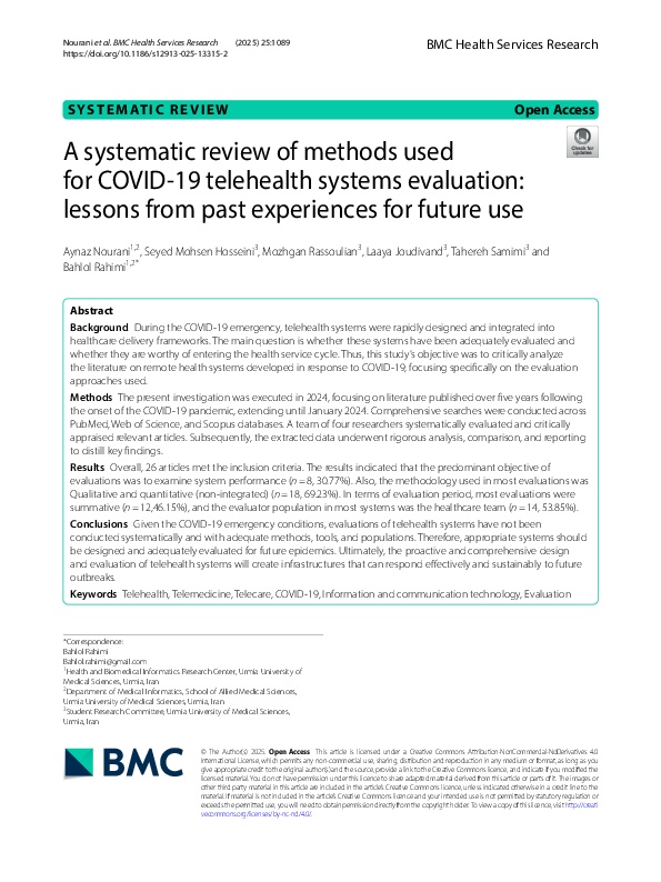(PDF) A systematic review of methods used for COVID-19 telehealth ...