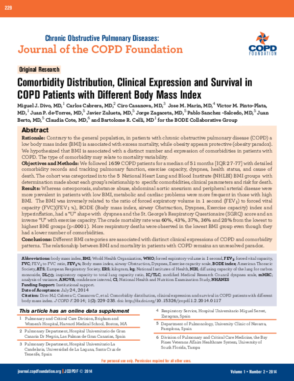 (PDF) Comorbidity Distribution, Clinical Expression and Survival in ...