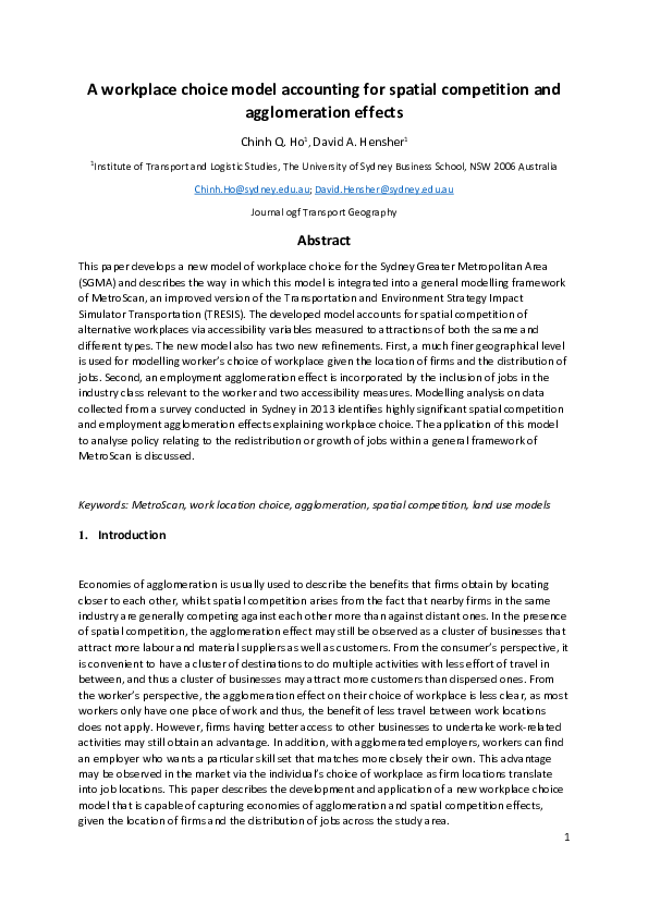 (PDF) A workplace choice model accounting for spatial competition and ...