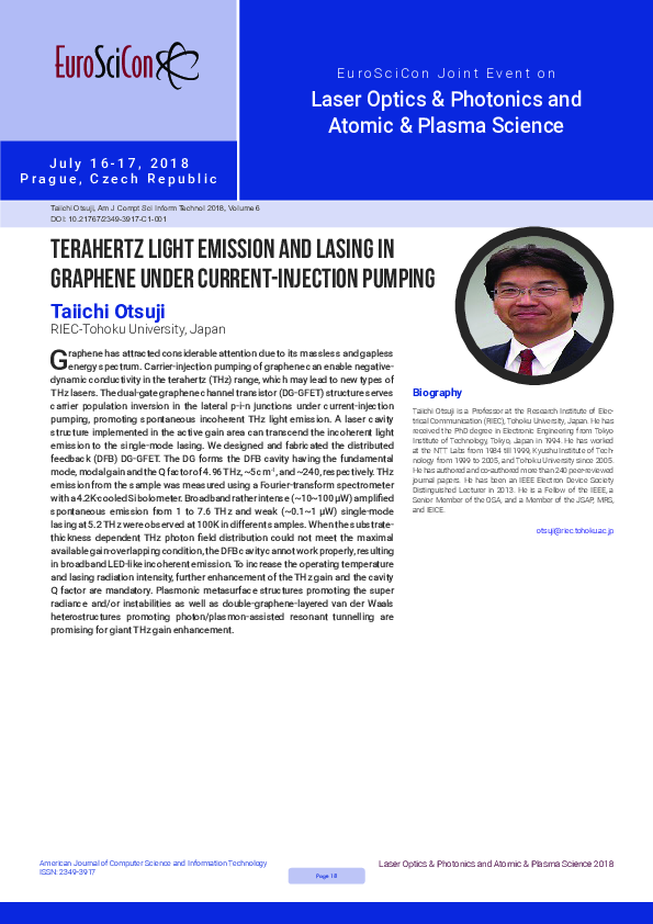 (PDF) Terahertz light emission and lasing in graphene under current ...