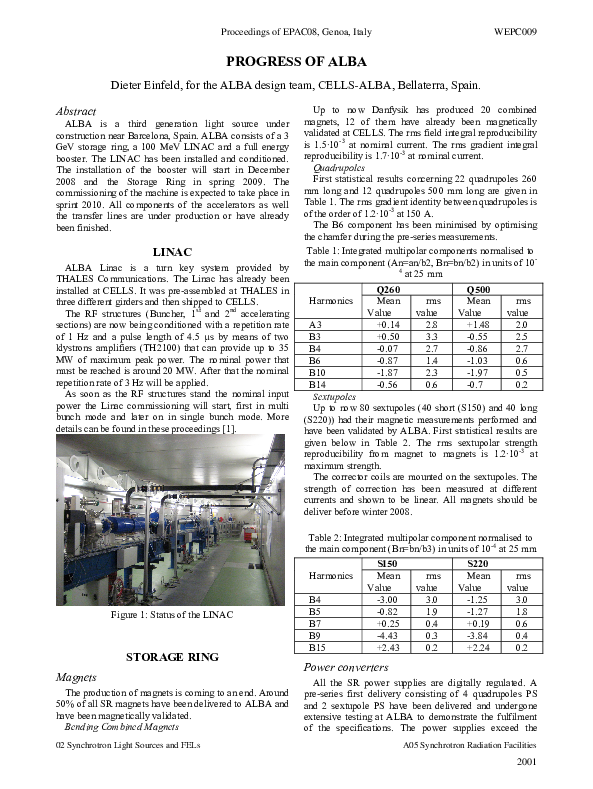 (PDF) Progress of Alba