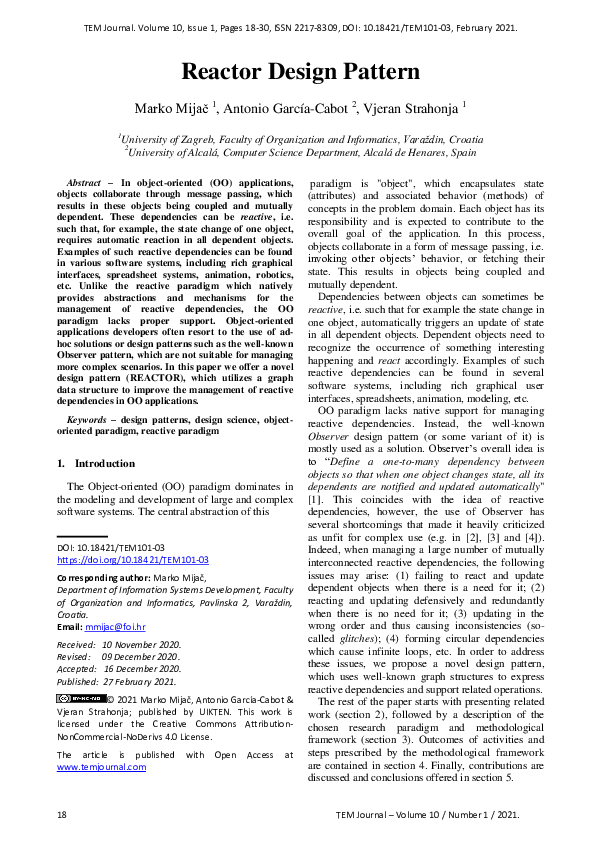 (PDF) Reactor Design Pattern