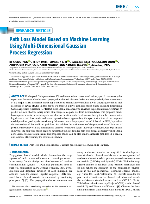 (PDF) Path Loss Model Based on Machine Learning Using Multi-Dimensional ...