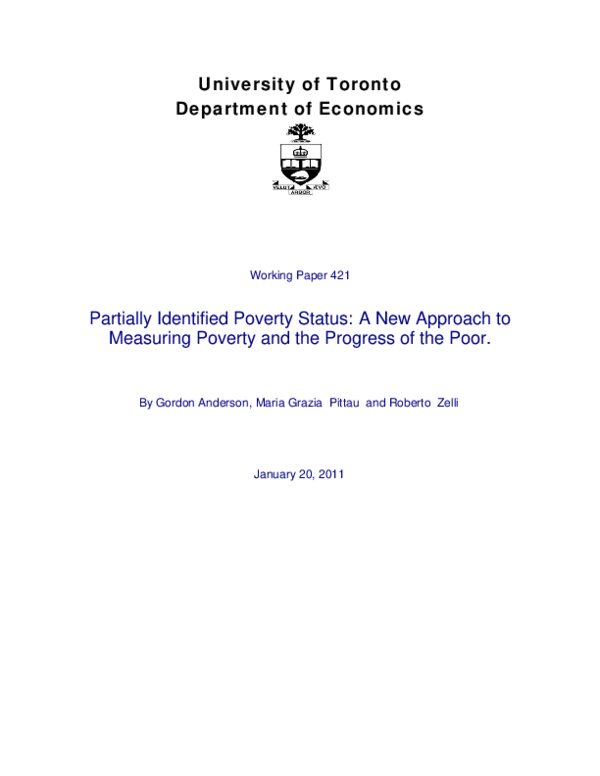 (PDF) Partially Identified Poverty Status: A New Approach to Measuring ...