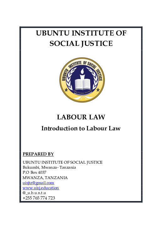 (PDF) INTRODUCTION TO LABOUR LAW