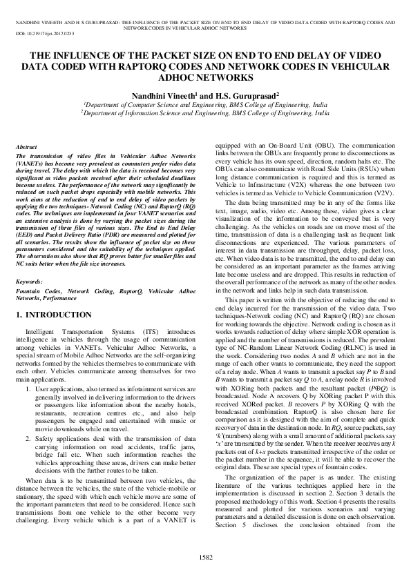 (PDF) The Influence of the Packet Size on End to End Delay of Video ...
