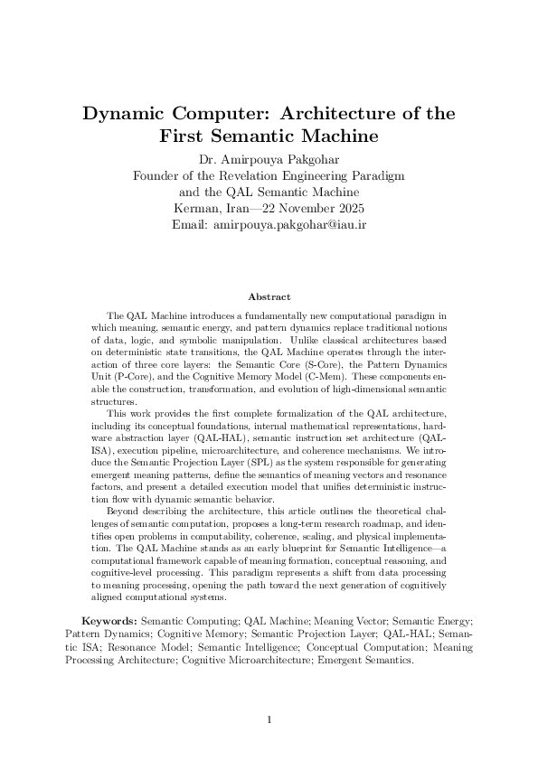 (PDF) Dynamic Computer: Architecture of the First Semantic Machine