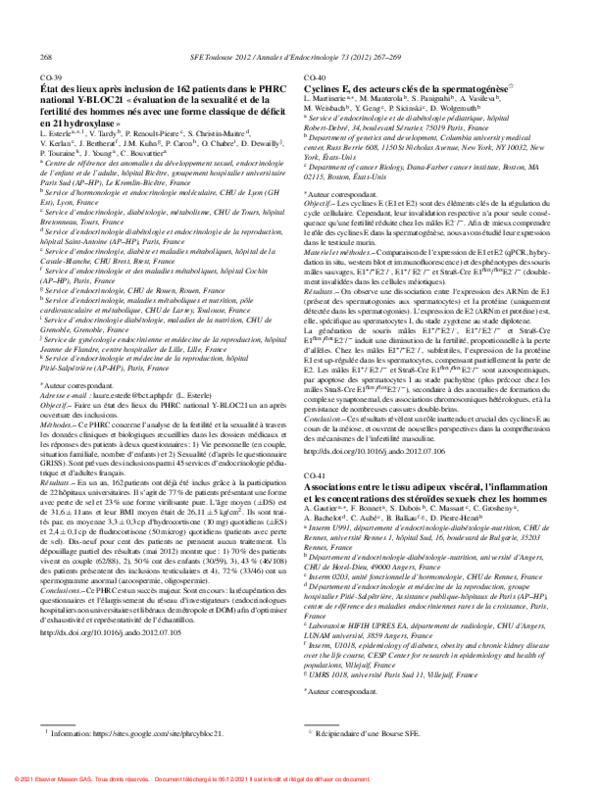(PDF) État des lieux après inclusion de 162 patients dans le PHRC ...