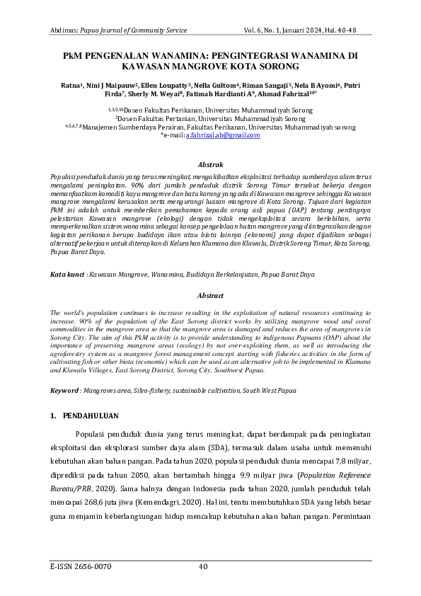 (PDF) PkM Pengenalan Wanamina: Pengintegrasi Wanamina di Kawasan ...