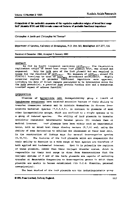(PDF) Comparison of the nucleotide sequences of the vegetative ...