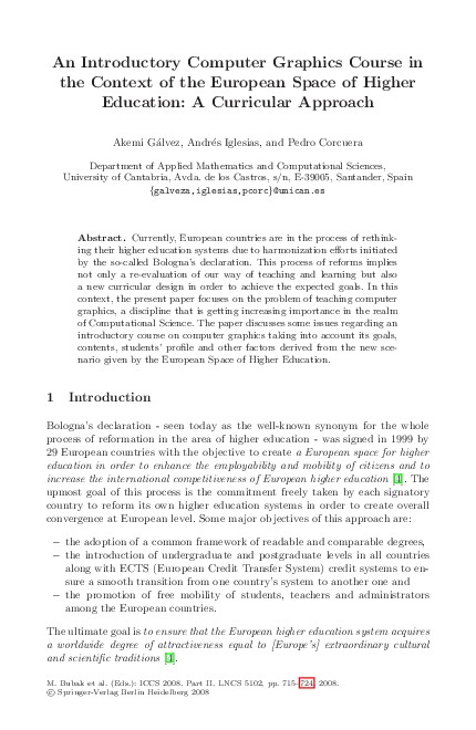 (PDF) An Introductory Computer Graphics Course in the Context of the ...
