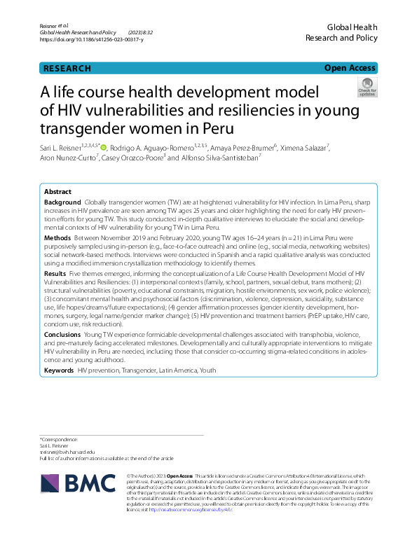 (PDF) A life course health development model of HIV vulnerabilities and ...