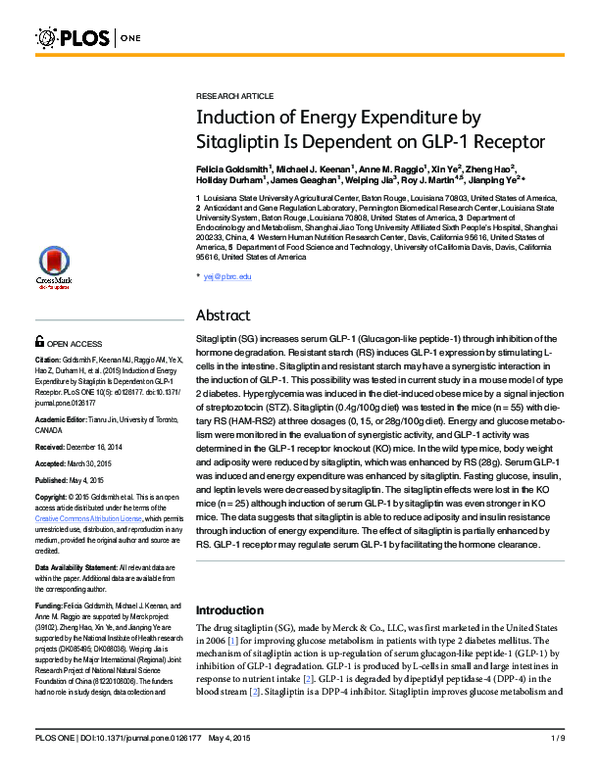 Curated visual reference: Gallery Detail: Pdf Induction Of Energy Expenditure By Sitagliptin Is Dependent On