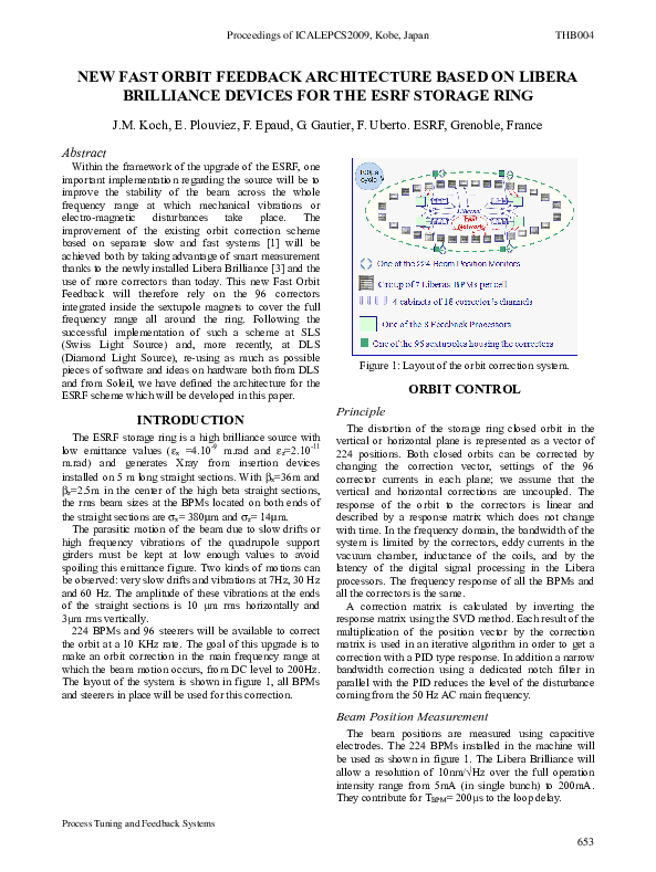 (PDF) New Fast Orbit Feedback Architecture Based on Libera Brilliance ...