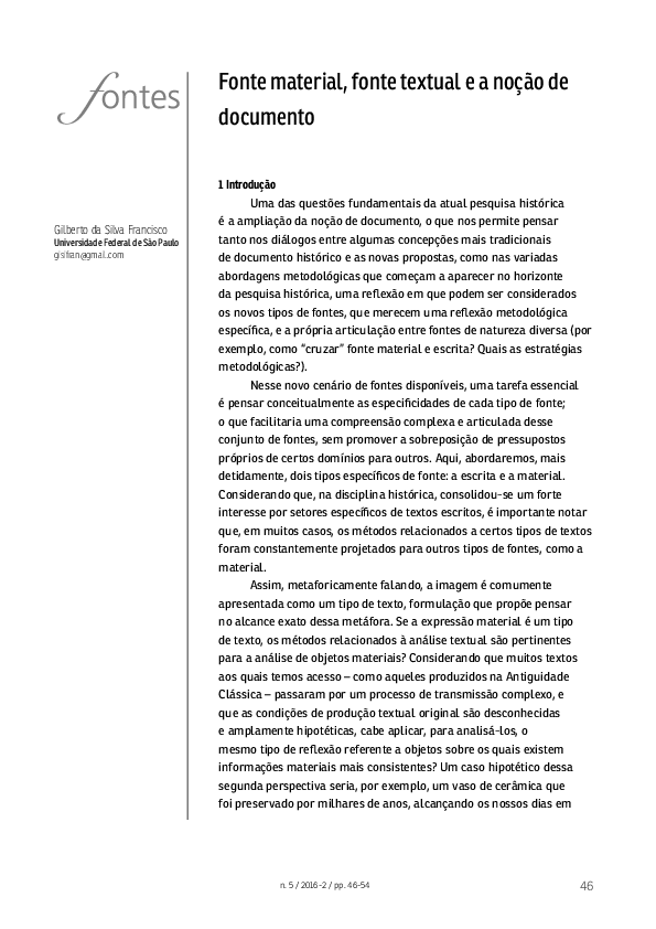 (PDF) Fonte material, fonte textual e a noção de documento