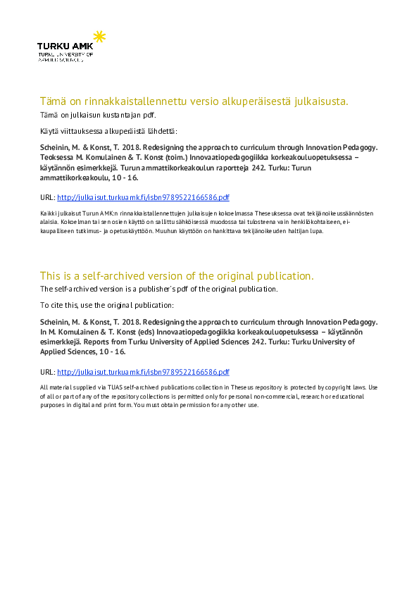 (PDF) Redesigning the approach to curriculum through Innovation Pedagogy