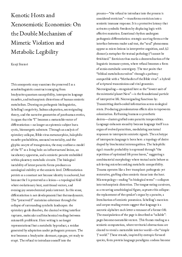 (PDF) Kenotic Hosts and Xenosemiotic Economies: On the Double Mechanism ...