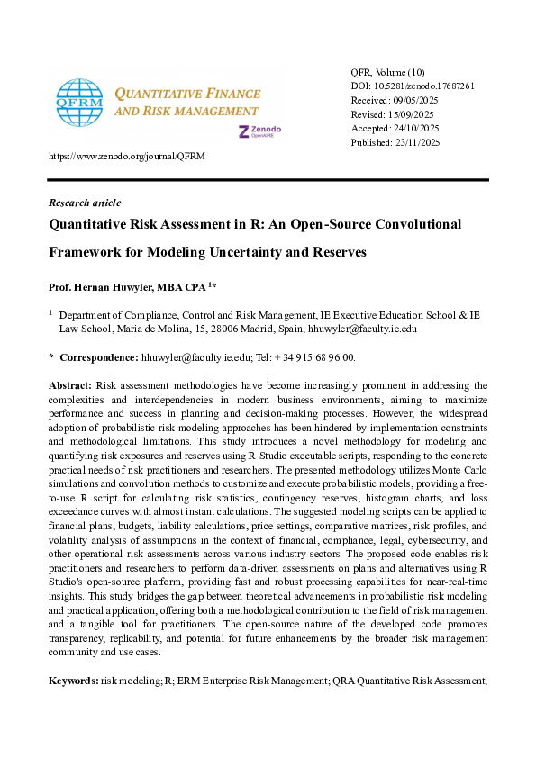 (PDF) Quantitative Risk Assessment in R: An Open-Source Convolutional ...