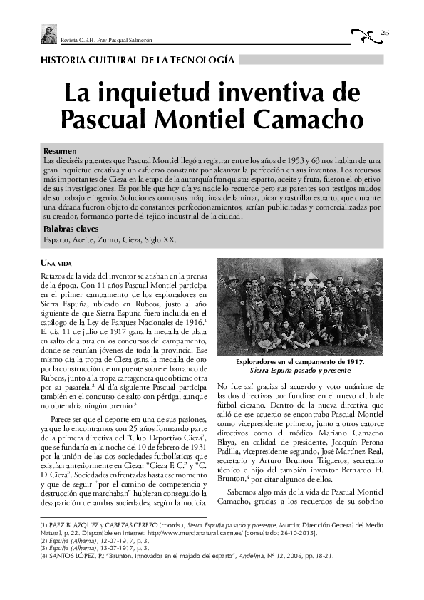 (PDF) La inquietud inventiva de Pascual Montiel Camacho