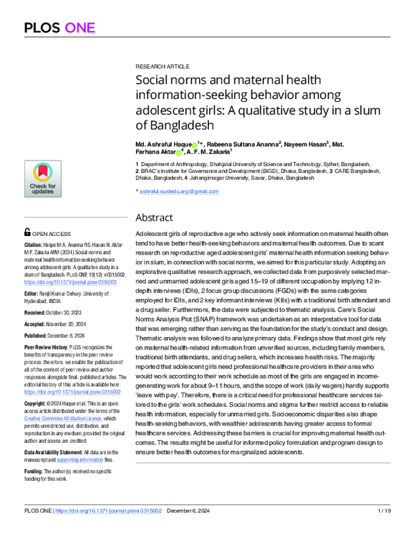 (PDF) Social norms and maternal health information-seeking behavior ...