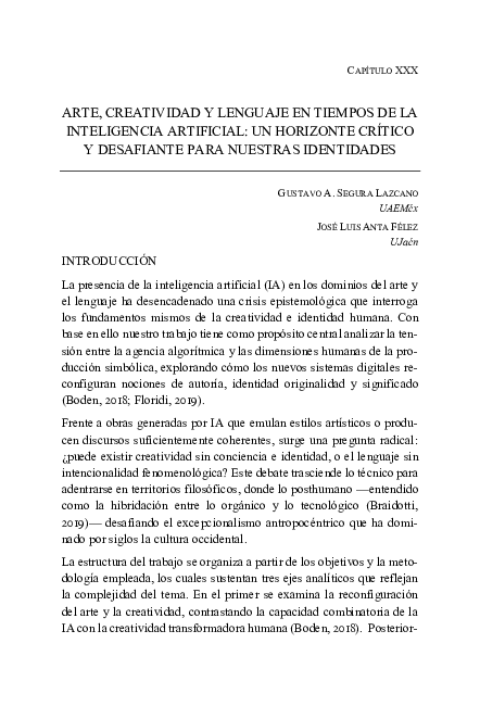 (PDF) Arte, creatividad y lenguaje en tiempos de la Inteligencia ...