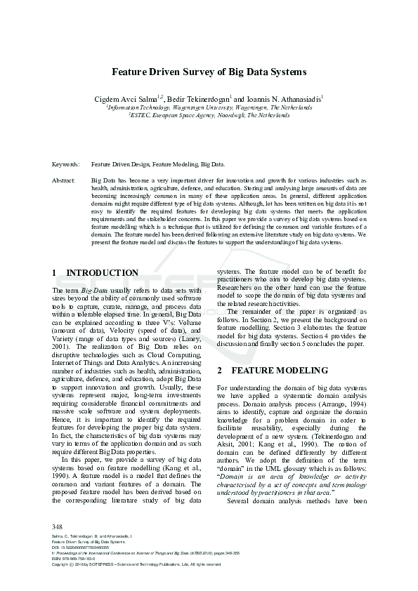 (PDF) Feature Driven Survey of Big Data Systems