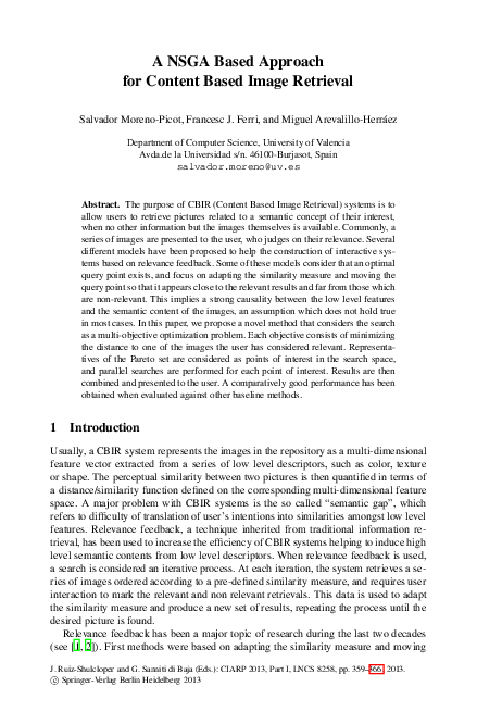 (PDF) A NSGA Based Approach for Content Based Image Retrieval