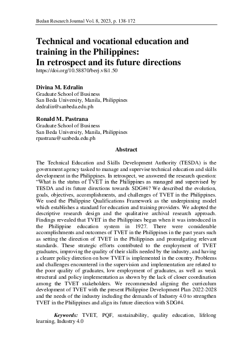 (PDF) Technical and vocational education and training in the ...
