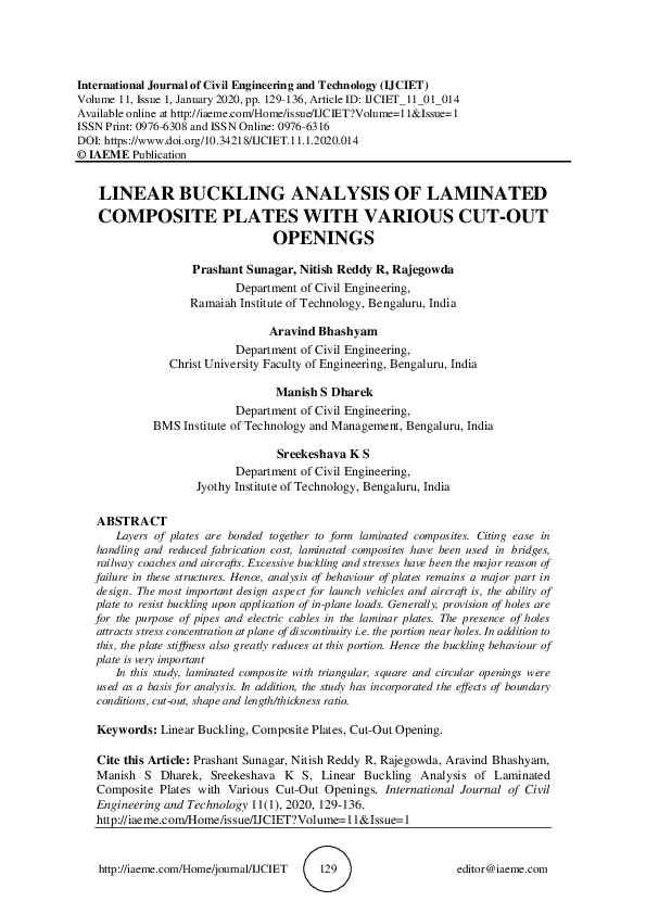 (PDF) Linear Buckling Analysis of Laminated Composite Plates with ...