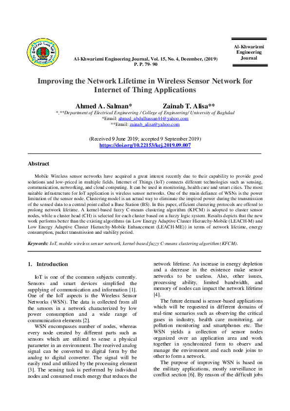(PDF) Improving the Network Lifetime in Wireless Sensor Network for ...